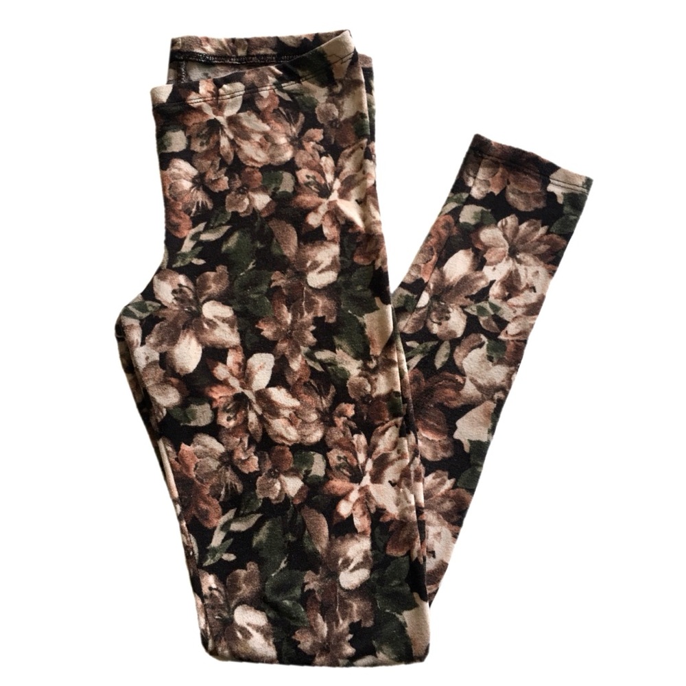 KTOO•Brown Floral Leggings